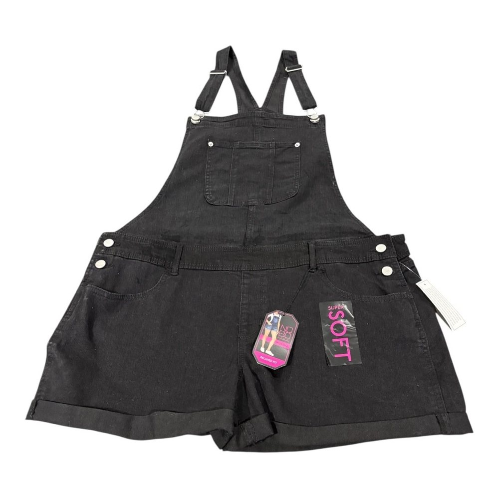 NOBO Soft Black Denim Shortall Overalls XXL